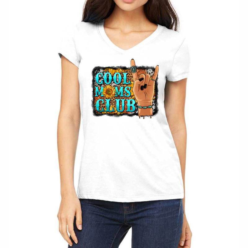 Western Sunflower Cool Moms Background Women's V-Neck T-Shirt by HRA Design Shop | Artistshot