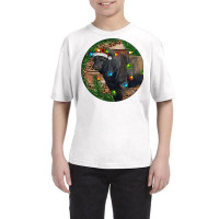 Black Angus Bull With Christmas Lights Youth Tee | Artistshot