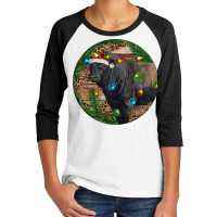 Black Angus Bull With Christmas Lights Youth 3/4 Sleeve | Artistshot