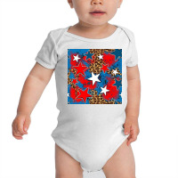 4th Of July Leopard Stars Seamless Digital Paper Baby Bodysuit | Artistshot