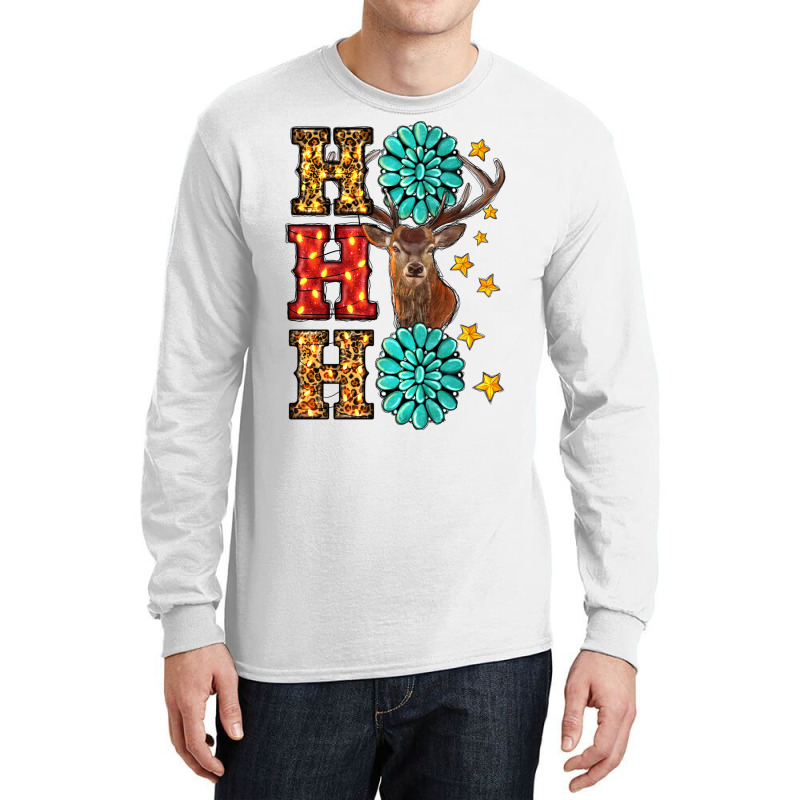 Gemstone And Reindeer Christmas Ho Ho Ho Long Sleeve Shirts | Artistshot