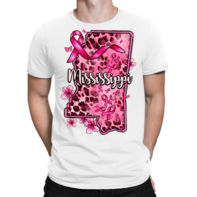 Cancer Awareness Ribbon Mississippi Map T-shirt | Artistshot