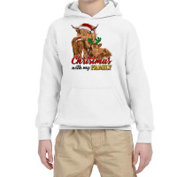 Cow And Calves Christmas With My Family Youth Hoodie | Artistshot