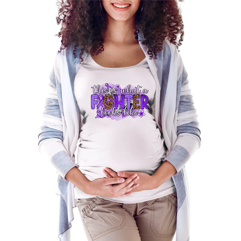 This Is What A Fighter Looks Like Cancer Maternity Scoop Neck T-shirt by Neo Western | Artistshot