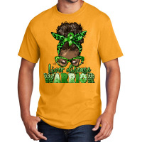 Liver Disease Warrior Afro Messy Bun Basic T-shirt | Artistshot