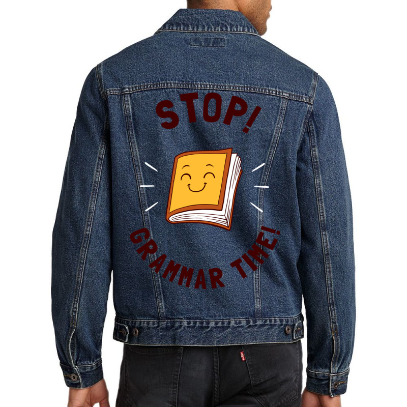 Stop! Grammar Time! Men Denim Jacket | Artistshot