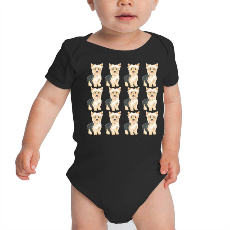 Cute Yorkie Pattern T  Shirt Yorkshire Terrier Cute Pattern T  Shirt Baby Bodysuit by vivienneschulist149 | Artistshot