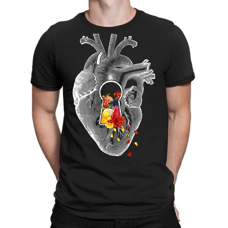 Keyhole Flower Heart Vintage Collage T-Shirt by Jeorge | Artistshot