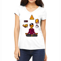 Meditation Games Coffee And Books Women's V-neck T-shirt | Artistshot