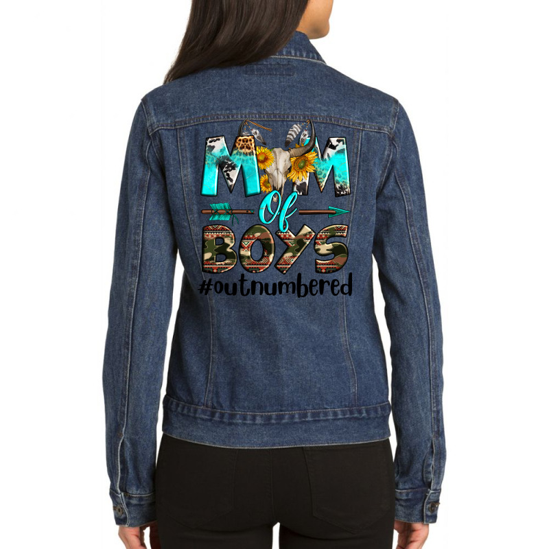 Mom Of Boys Out Numbered Ladies Denim Jacket by Neo Western | Artistshot