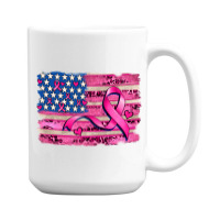 American Flag And  Cancer Ribbon Pattern 15 Oz Coffee Mug | Artistshot