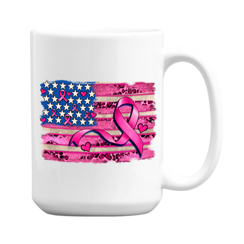 American Flag And  Cancer Ribbon Pattern 15 Oz Coffee Mug | Artistshot