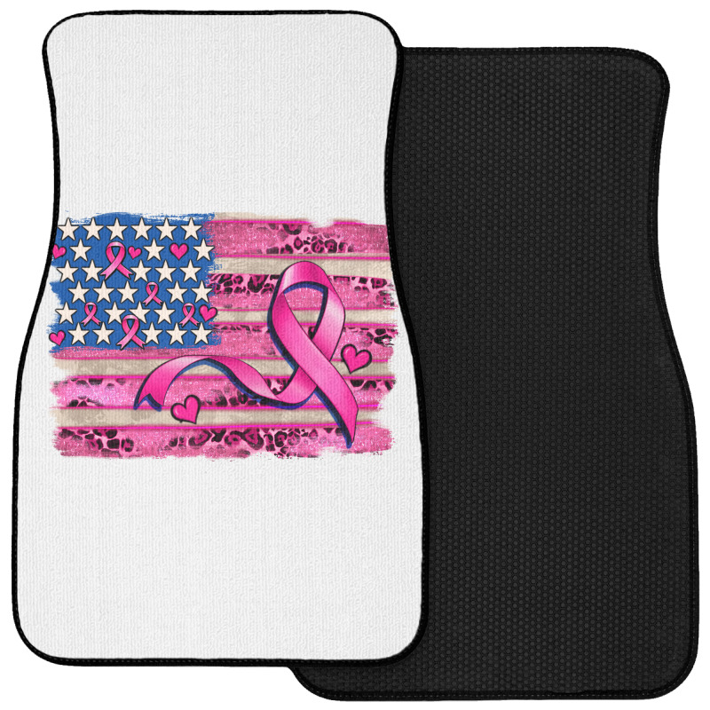 American Flag And  Cancer Ribbon Pattern Front Car Mat | Artistshot