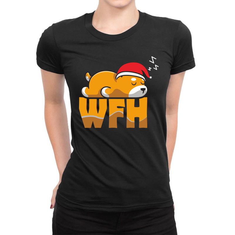 Work From Home Ladies Fitted T-Shirt by heroeart | Artistshot