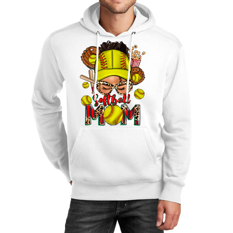 Softball Mom Messy Bun Unisex Hoodie by Neo Western | Artistshot