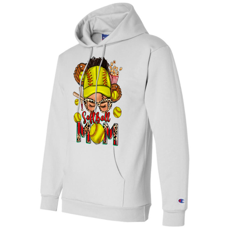 Softball Mom Messy Bun Champion Hoodie by Neo Western | Artistshot