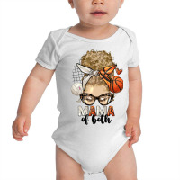 Blonde Messy Bun Mama Of Both Volleyball And Baske Baby Bodysuit | Artistshot