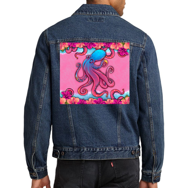 Floral Octopus Men Denim Jacket by HRA Design Shop | Artistshot