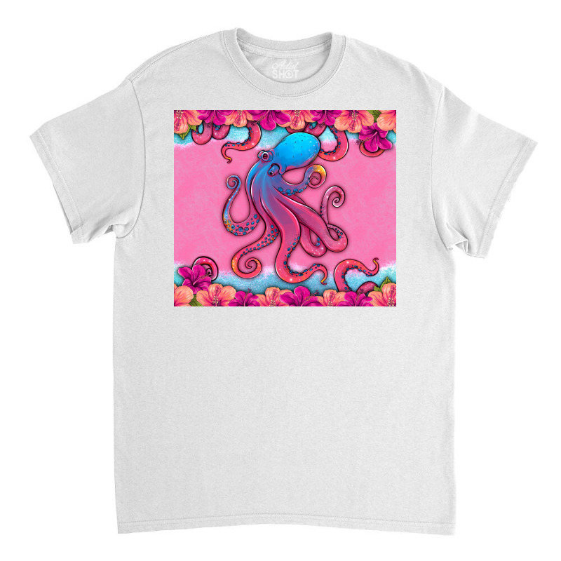 Floral Octopus Classic T-shirt by HRA Design Shop | Artistshot