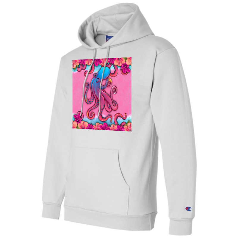 Floral Octopus Champion Hoodie by HRA Design Shop | Artistshot