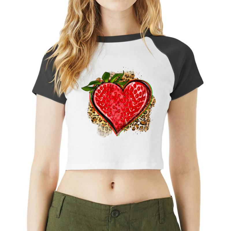 Strawberry Heart Raglan Crop Top by Neo Western | Artistshot