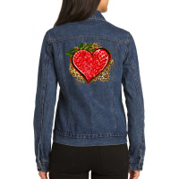 Strawberry Heart Ladies Denim Jacket | Artistshot