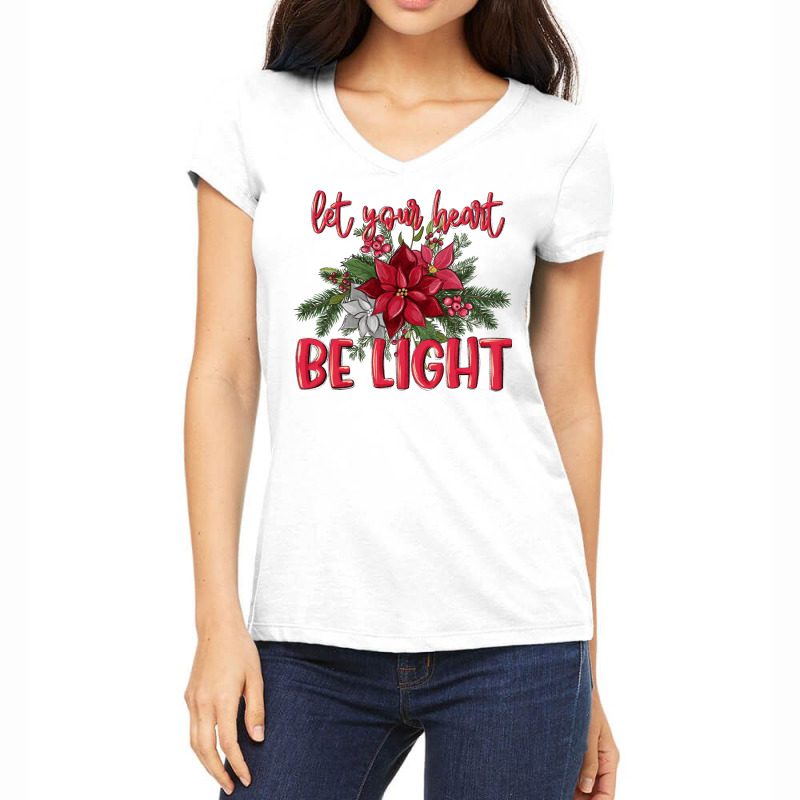 Let Your Heart Be Light Women's V-Neck T-Shirt by MaliasSmallBusiness | Artistshot