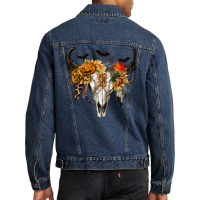 Halloween Bull Skull Men Denim Jacket | Artistshot