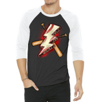 Baseball Lightning Bolt 3/4 Sleeve Shirt | Artistshot