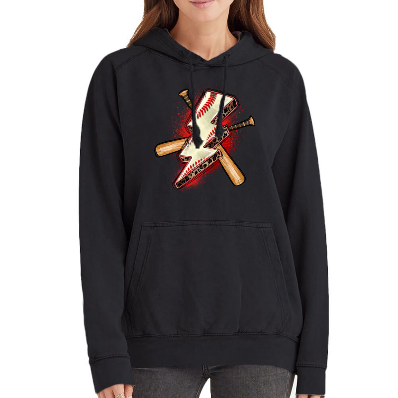 Baseball Lightning Bolt Vintage Hoodie by Zillion Design Studio | Artistshot