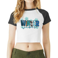 Winter Vibes Raglan Crop Top | Artistshot