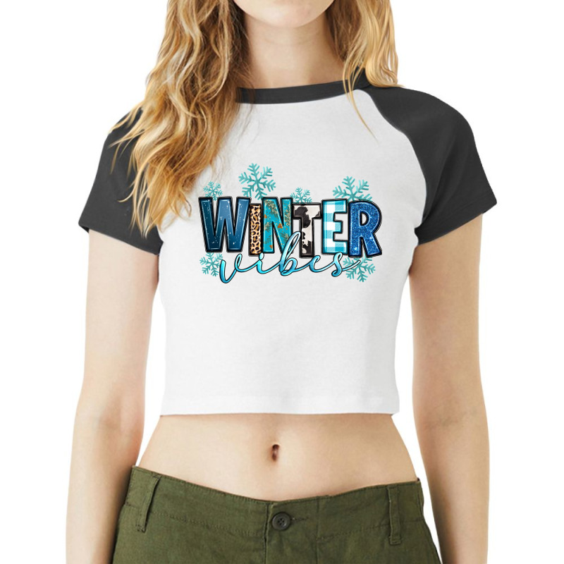 Winter Vibes Raglan Crop Top by Neo Western | Artistshot