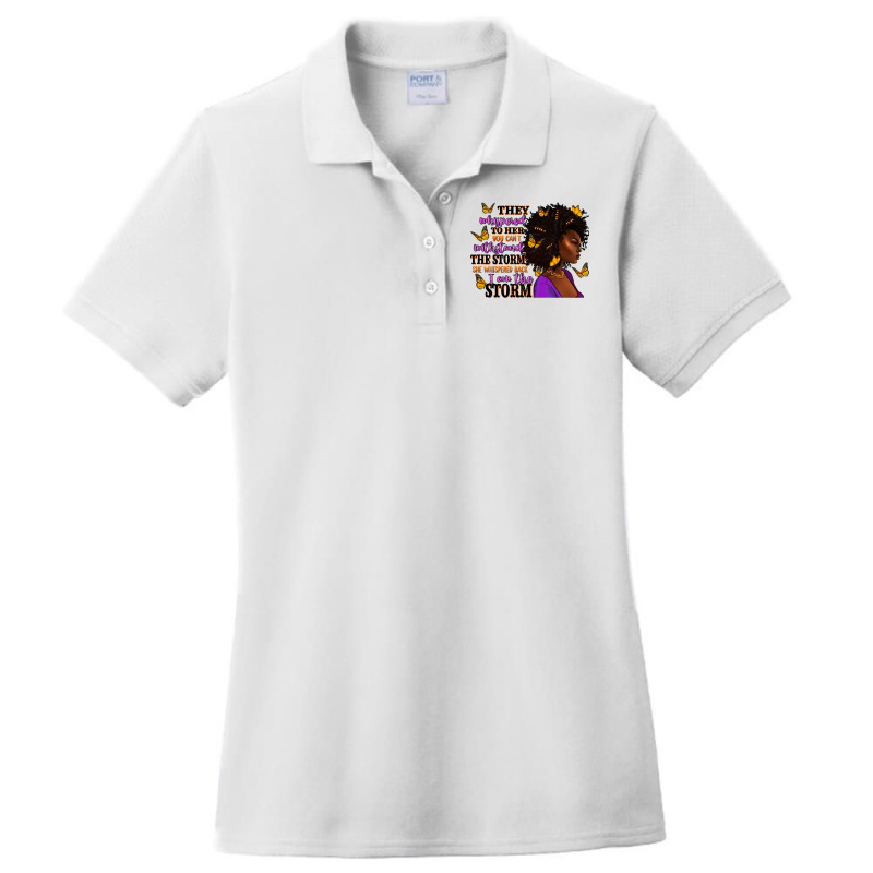 They Whispered To Her Afro Woman Ladies Polo Shirt by RanaPortraitStore | Artistshot