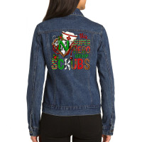 This Super Hero Wear Scrubs Christmas Ladies Denim Jacket | Artistshot