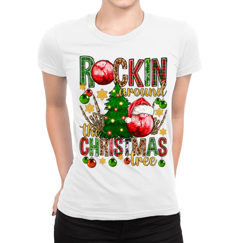 Rockin Around The Christmas Tree Ladies Fitted T-Shirt by Neo Western | Artistshot