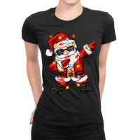 Dabbing Santa With Christmas Lights Ladies Fitted T-shirt | Artistshot