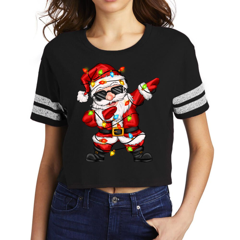 Dabbing Santa With Christmas Lights Scorecard Crop Tee by Zillion Design Studio | Artistshot