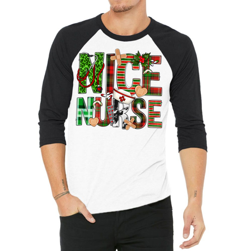 Nice Nurse Christmas 3/4 Sleeve Shirt by Neo Western | Artistshot