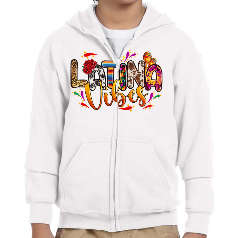 Latina Vibes Youth Zipper Hoodie by RanaPortraitStore | Artistshot