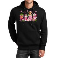 Pink Christmas Coffee Cups Unisex Hoodie | Artistshot