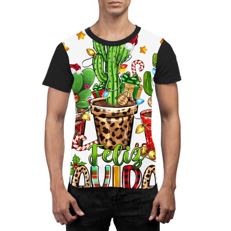 Christmas Cactus Feliz Navidad Graphic T-shirt | Artistshot