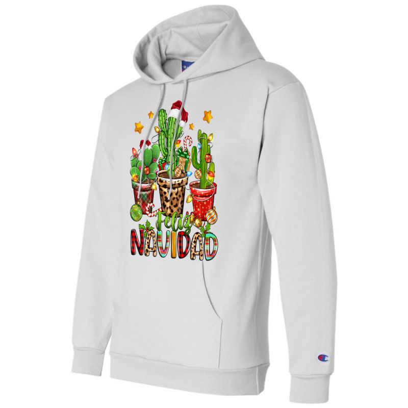 Christmas Cactus Feliz Navidad Champion Hoodie | Artistshot