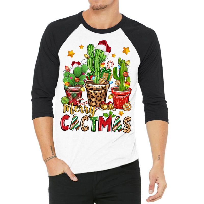 Christmas Cactus Merry Cactmas 3/4 Sleeve Shirt | Artistshot