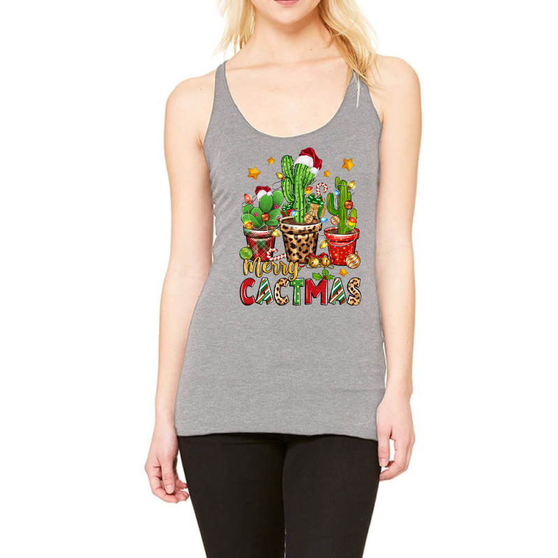 Christmas Cactus Merry Cactmas Racerback Tank by Zillion Design Studio | Artistshot