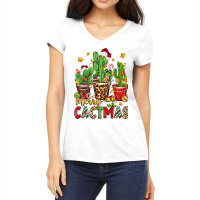 Christmas Cactus Merry Cactmas Women's V-neck T-shirt | Artistshot