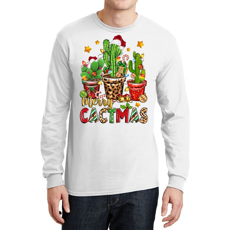 Christmas Cactus Merry Cactmas Long Sleeve Shirts | Artistshot