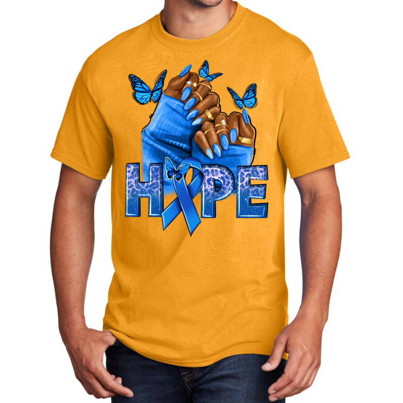 Hope Blueribboncolon Cancer Nails Basic T-shirt | Artistshot