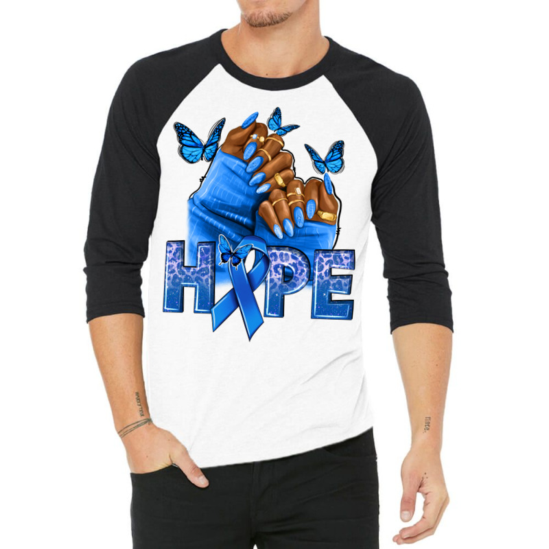 Hope Blueribboncolon Cancer Nails 3/4 Sleeve Shirt | Artistshot