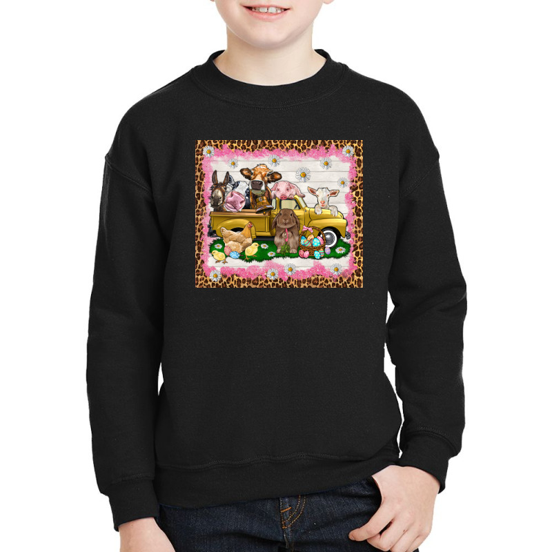 Easter Day With Farm Animals Youth Sweatshirt by NancyCooperArtShop | Artistshot