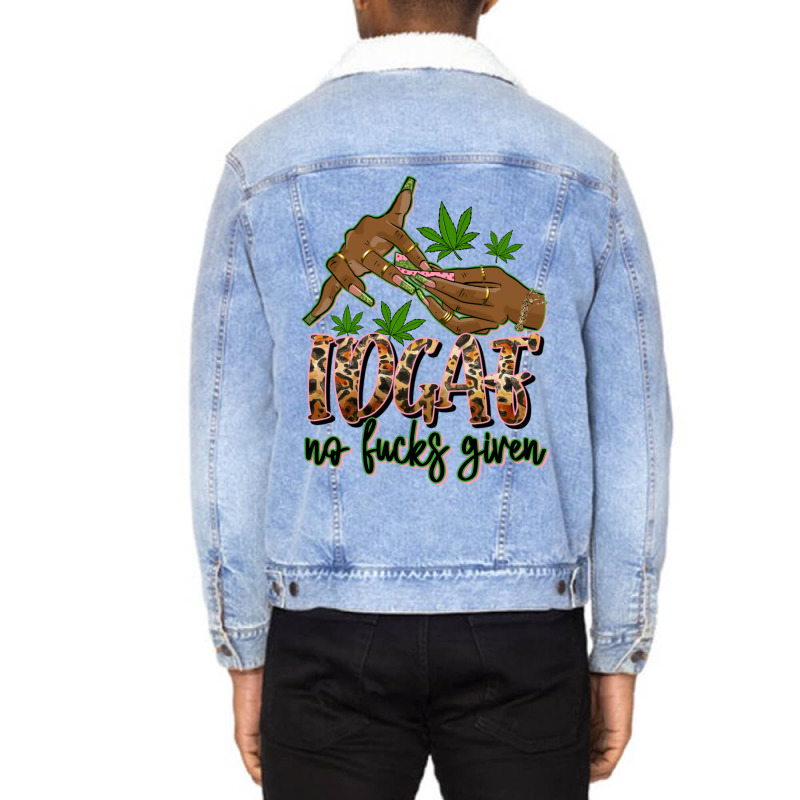 Idgaf No Fucks Given Unisex Sherpa-Lined Denim Jacket by afrowomandigitalshop@gmail.com | Artistshot